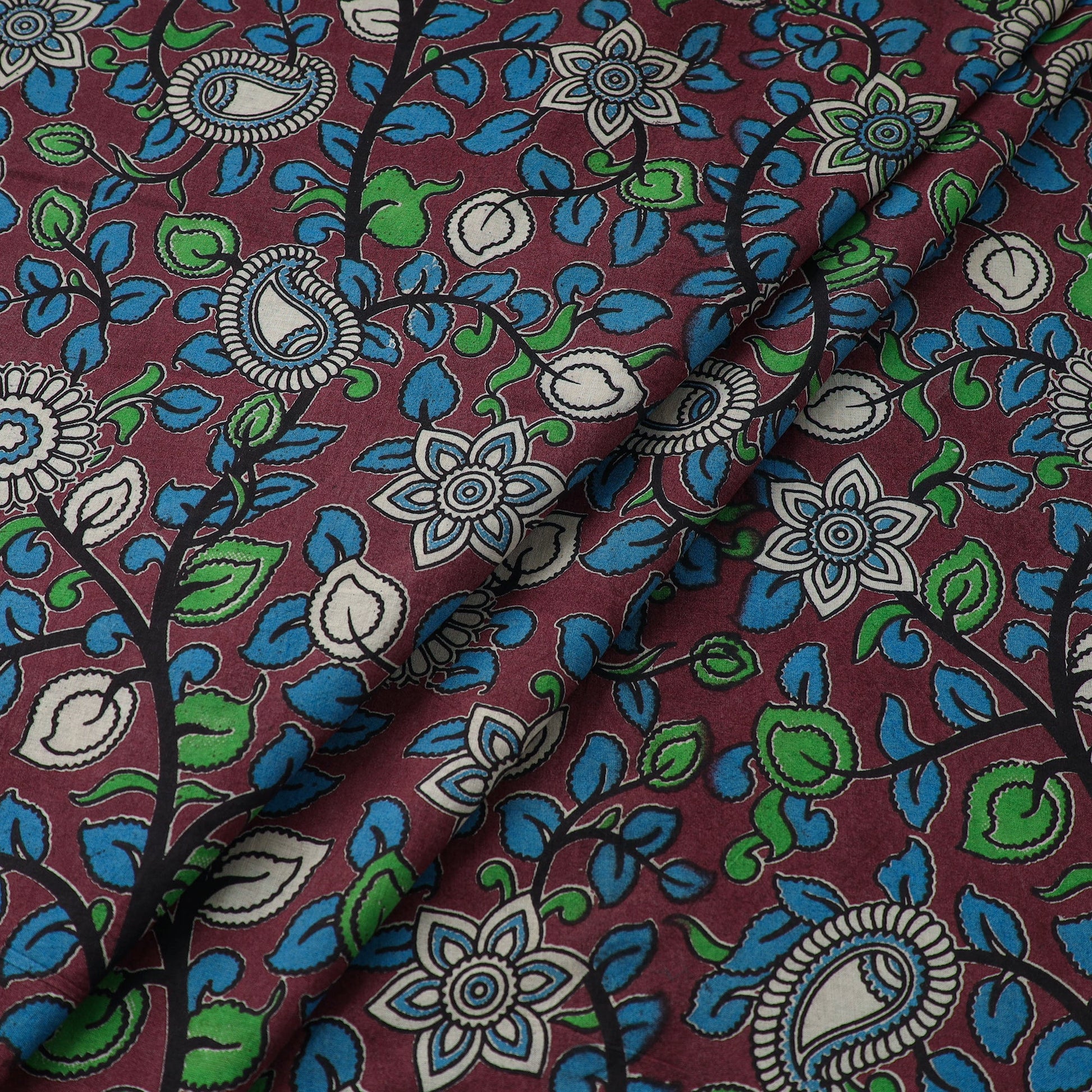 Brown - Cotton Kalamkari Print Fabric 27