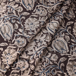 Brown - Kalamkari Block Printed Cotton Fabric