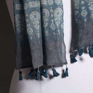 Blue - Ajrakh Hand Block Printed Pure Woolen Stole