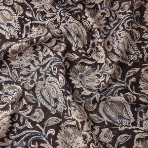 Brown - Kalamkari Block Printed Cotton Fabric