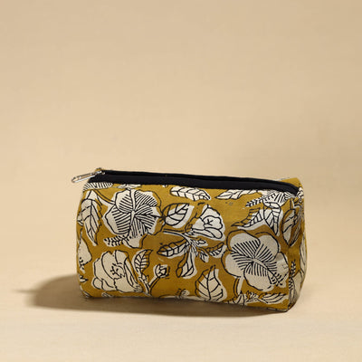 Brown - Handmade Cotton Toiletry Pouch 08