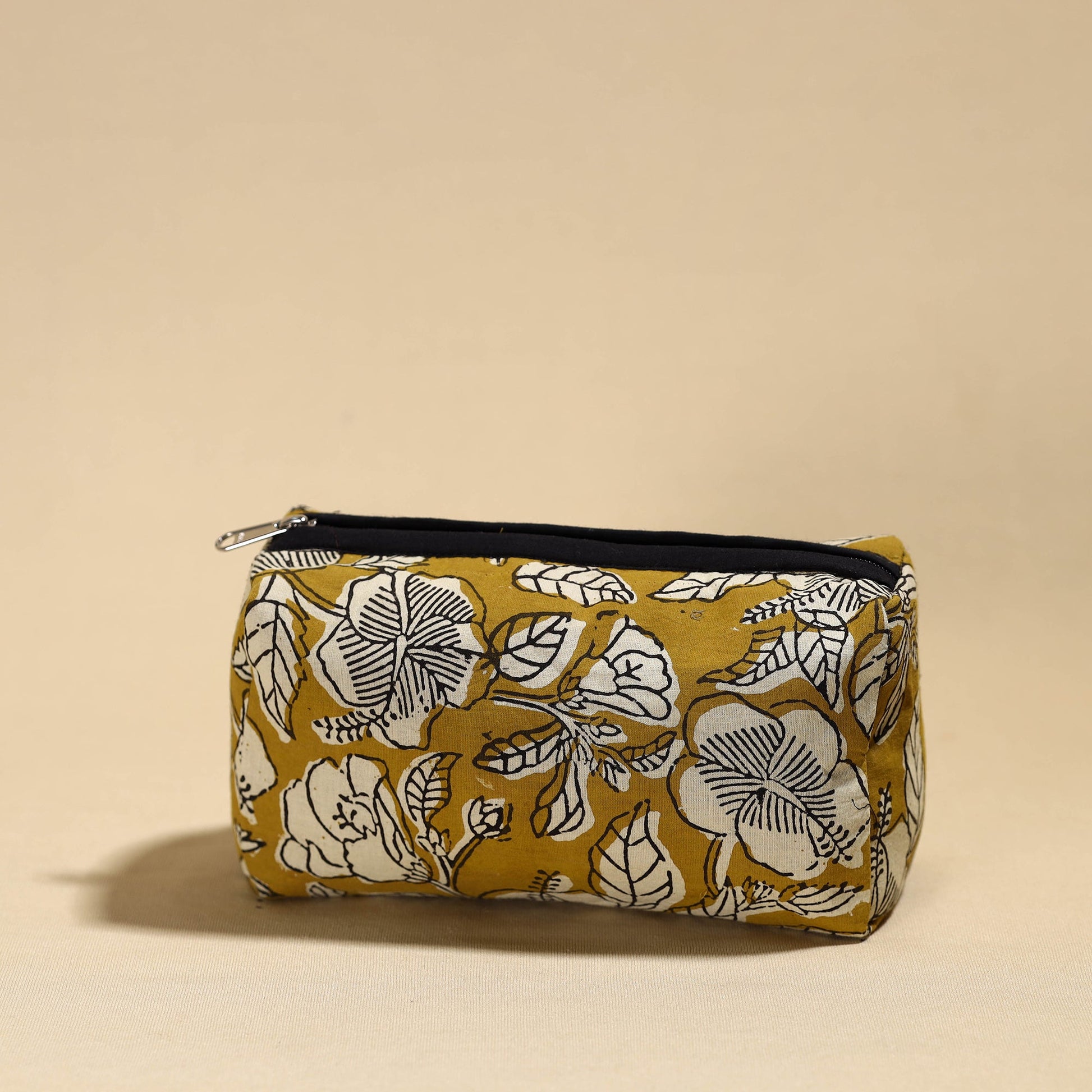 Brown - Handmade Cotton Toiletry Pouch 08