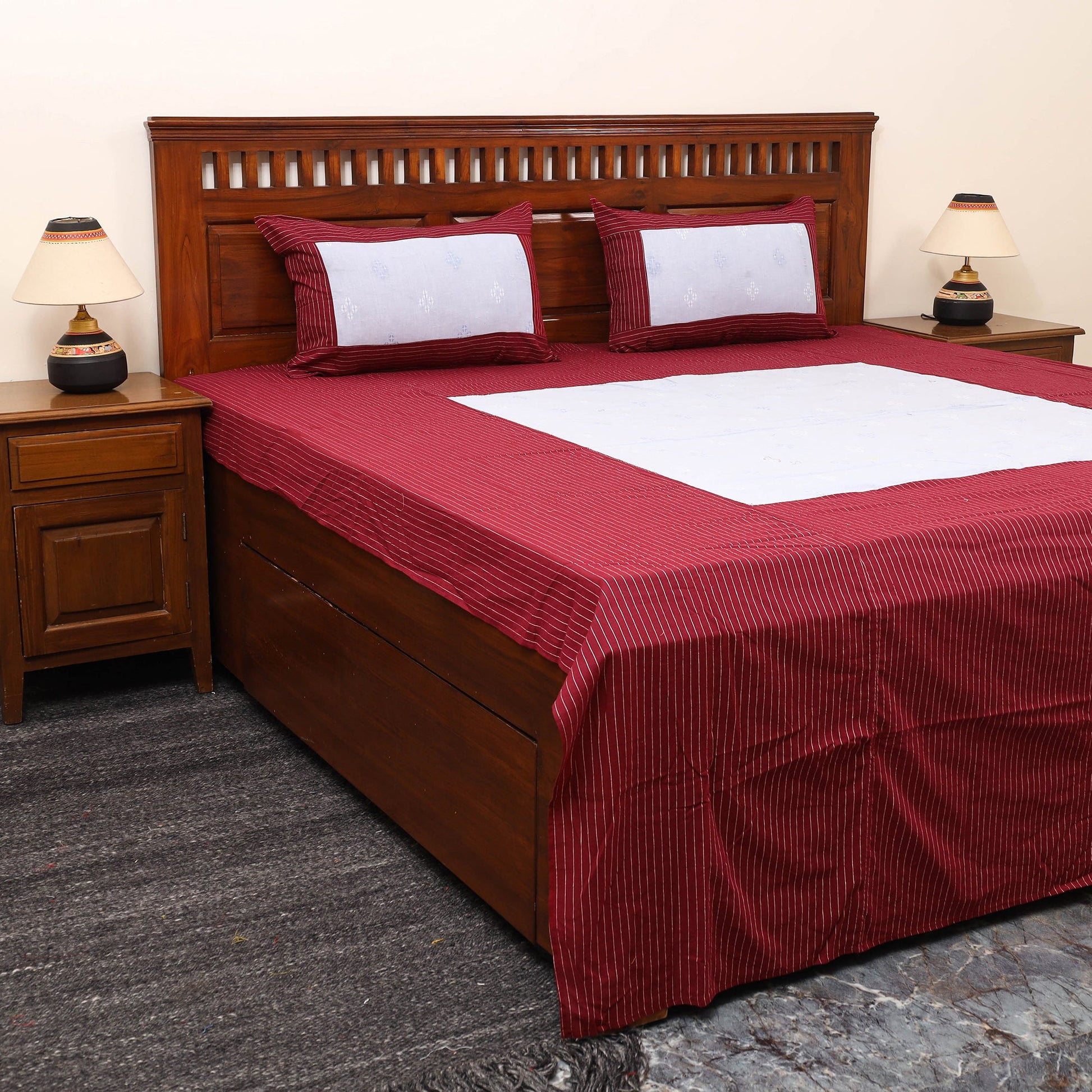 Patchwork Cotton Double Jacquard Bedsheet Set 08