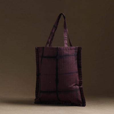 Brown - Handcrafted Cotton Frill Jhola Bag 04