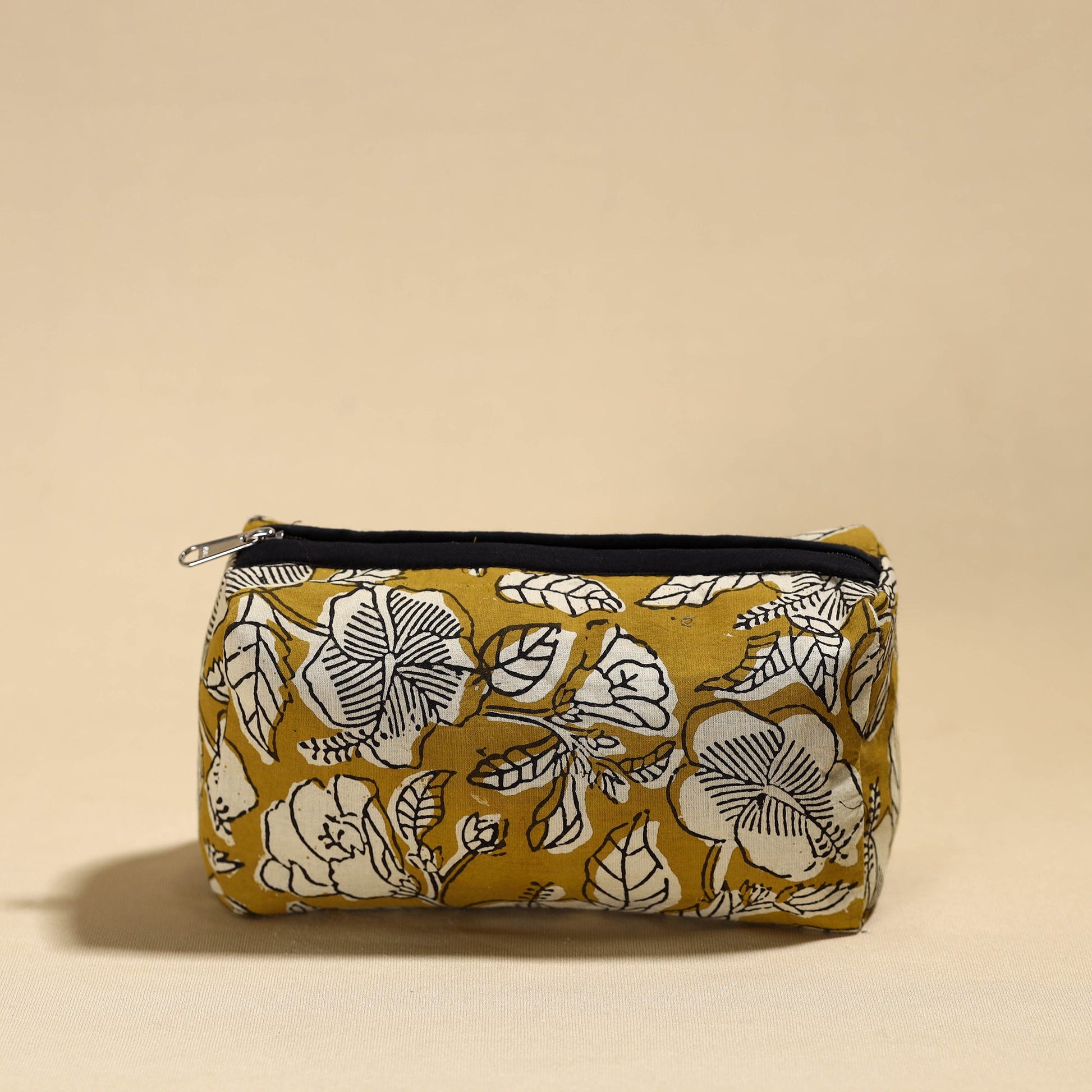 Brown - Handmade Cotton Toiletry Pouch 08