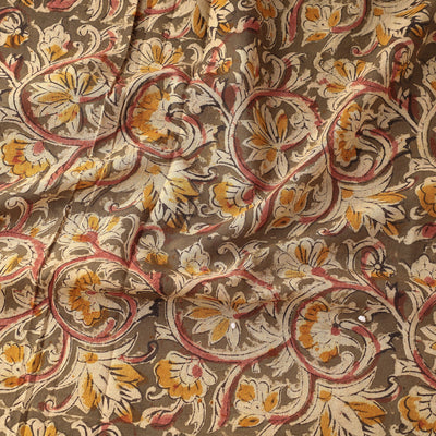 Brown - Kalamkari Block Printed Cotton Fabric