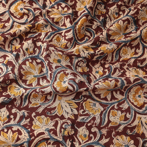 Brown - Kalamkari Block Printed Cotton Fabric