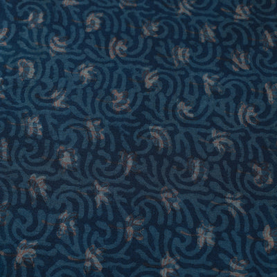 Blue - Akola Print Pure Wool Handloom Precut Fabric (1.5 Meter) 14