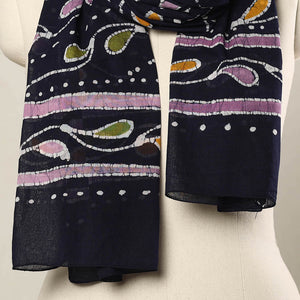 Blue - Hand Batik Printed Mul Cotton Stole 19