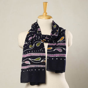 Blue - Hand Batik Printed Mul Cotton Stole 19
