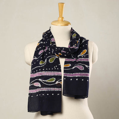 Blue - Hand Batik Printed Mul Cotton Stole 19