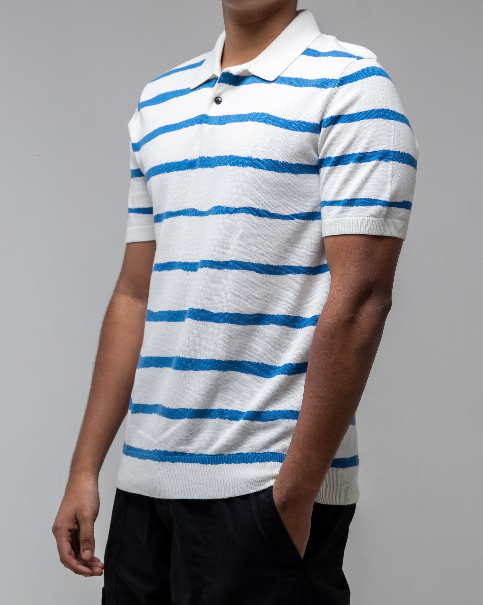Ted Baker Painted Stripe Knitted Polo Shirt