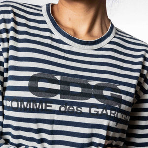 CDG Striped Long Sleeve Top - Navy & White