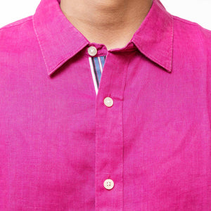 Michael Kors Pink Linen Tailored Fit Shirt