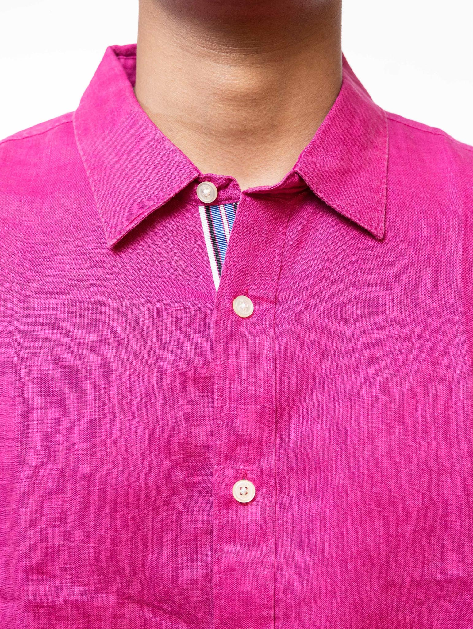 Michael Kors Pink Linen Tailored Fit Shirt