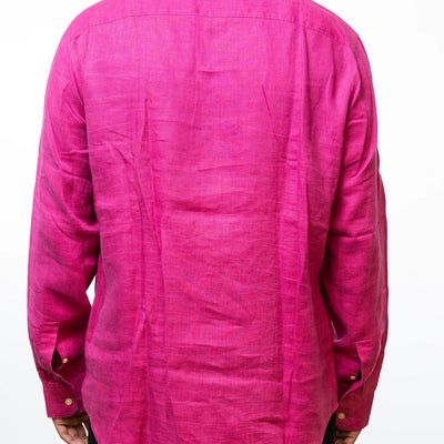 Michael Kors Pink Linen Tailored Fit Shirt