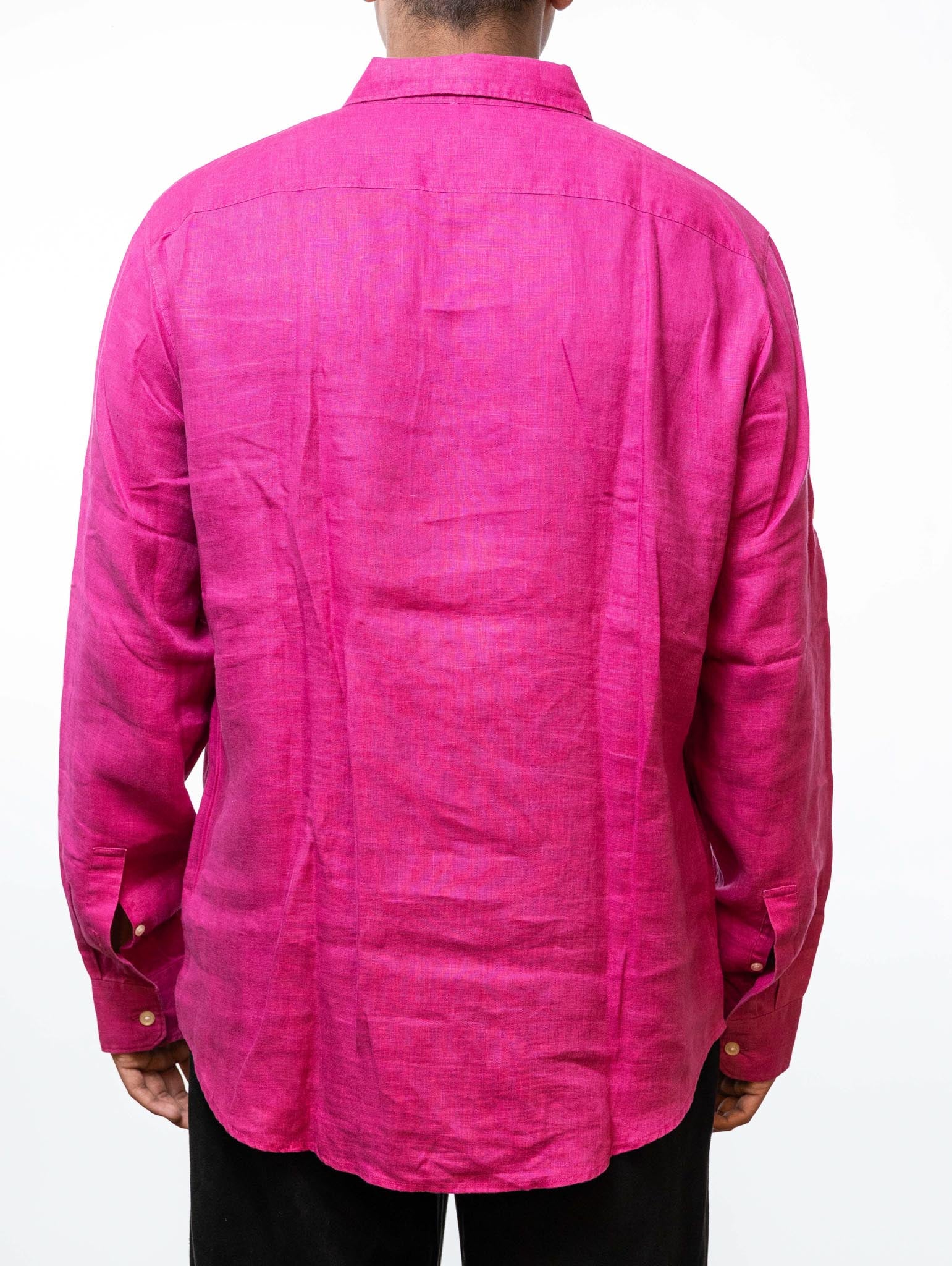 Michael Kors Pink Linen Tailored Fit Shirt