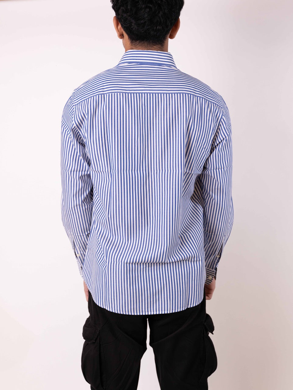 Zodiac Barboni Navy Striped Full Sleeve Tailored Fit Shirt