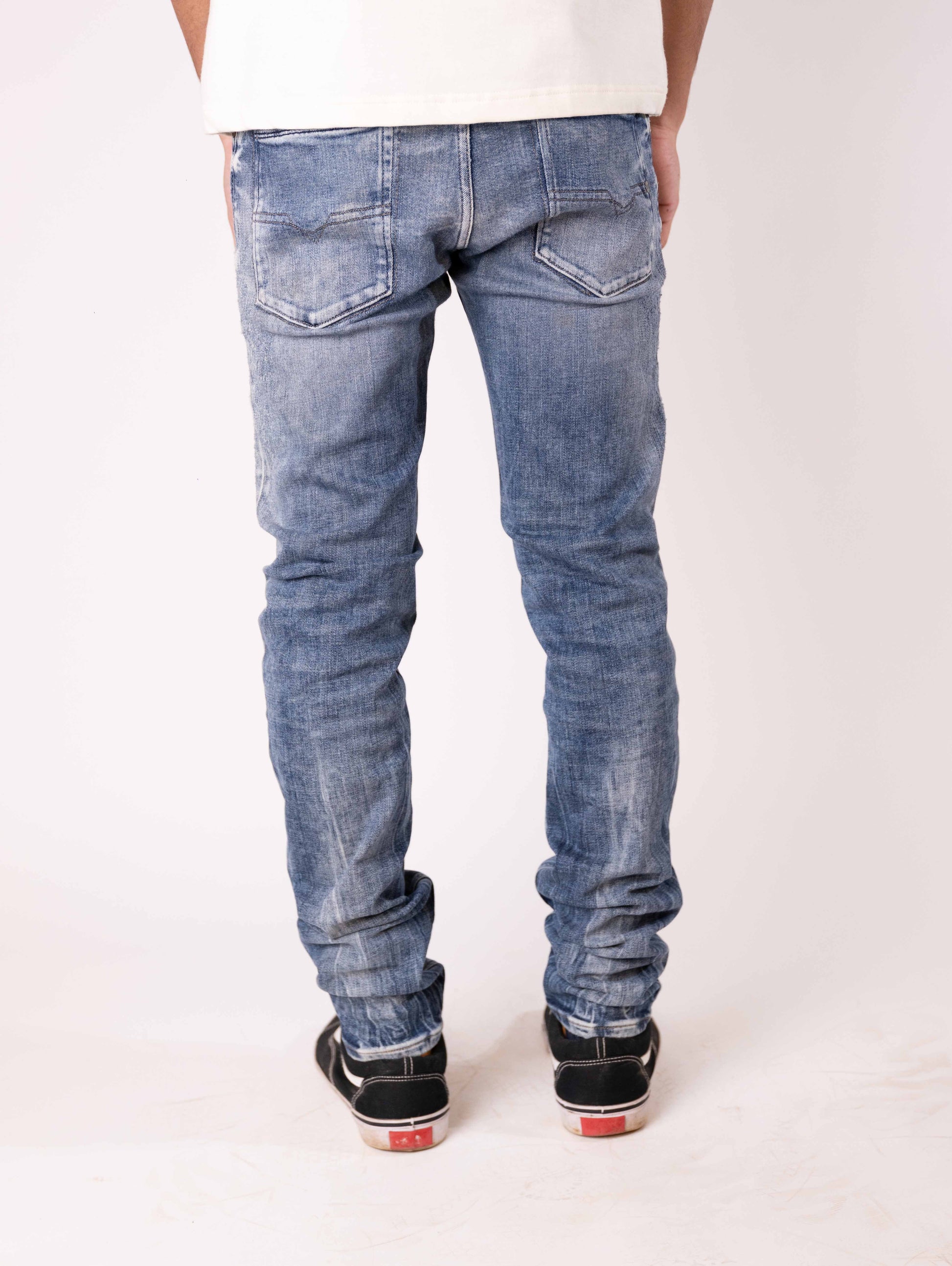 Diesel Buster Tapered Fit Regular Waist Coated Jeans