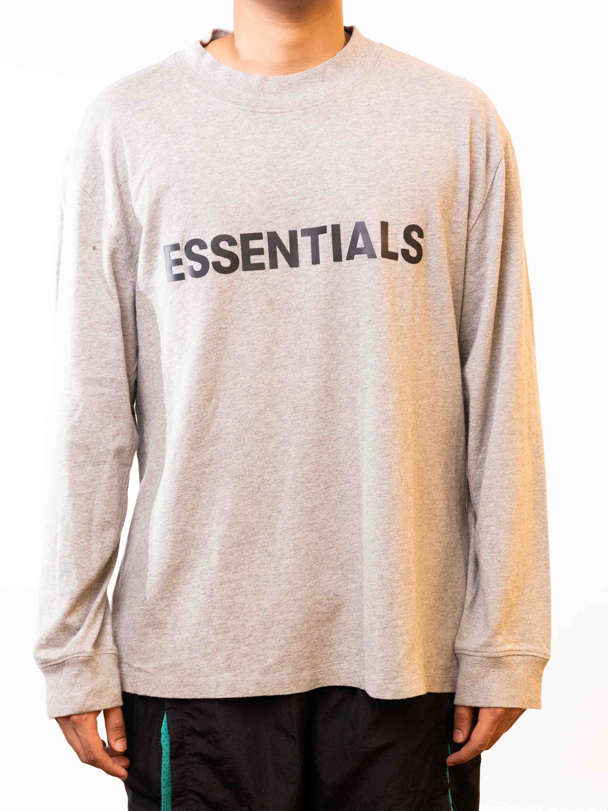Fear Of God Essentials Boxy Long Sleeve T-Shirt Grey