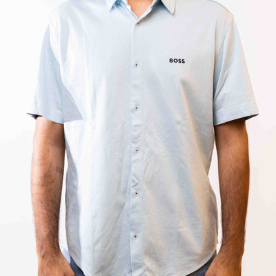 Hugo Boss Baby Blue Short Sleeve Shirt