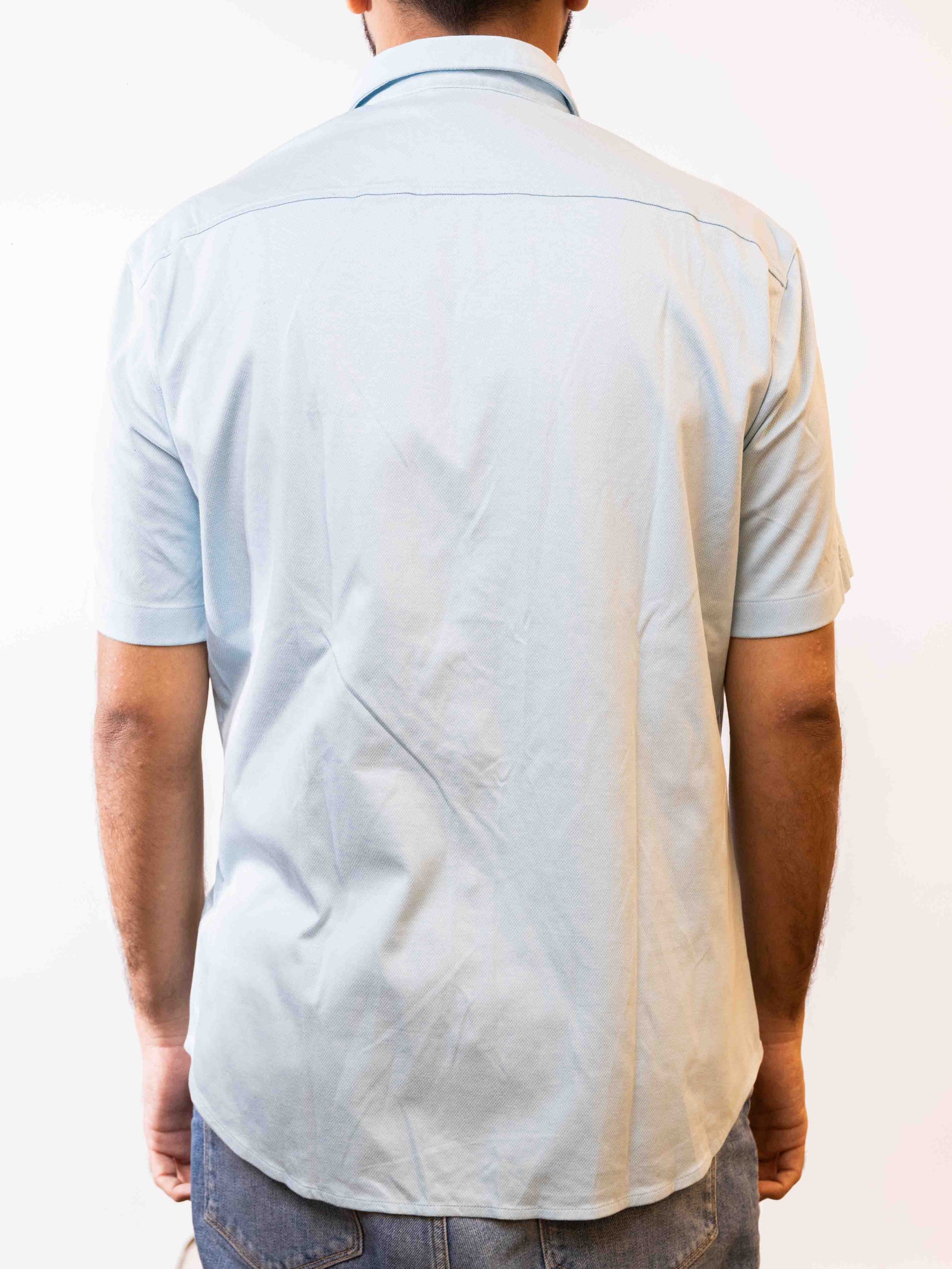 Hugo Boss Baby Blue Short Sleeve Shirt