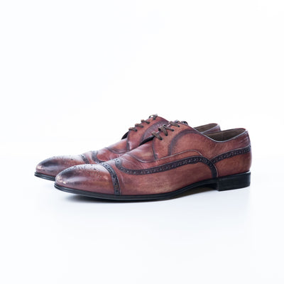 Dolce & Gabbana Brown Leather Brogue Lace Up Derby