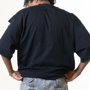 Black Balenciaga Logo Printed Tshirt