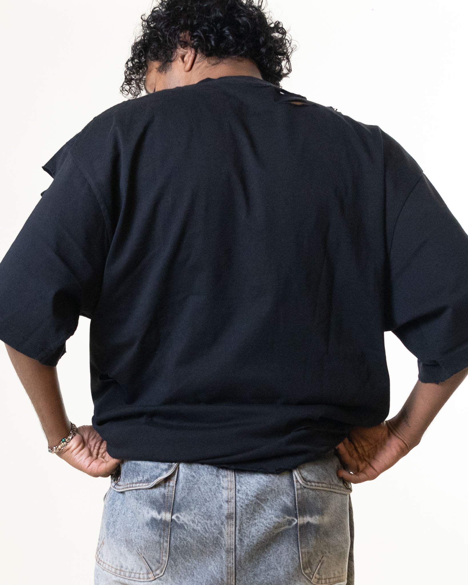 Black Balenciaga Logo Printed Tshirt