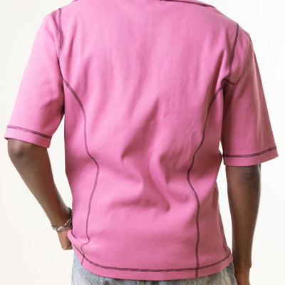 Dhruv Kapoor Pink Zipper Tshirt