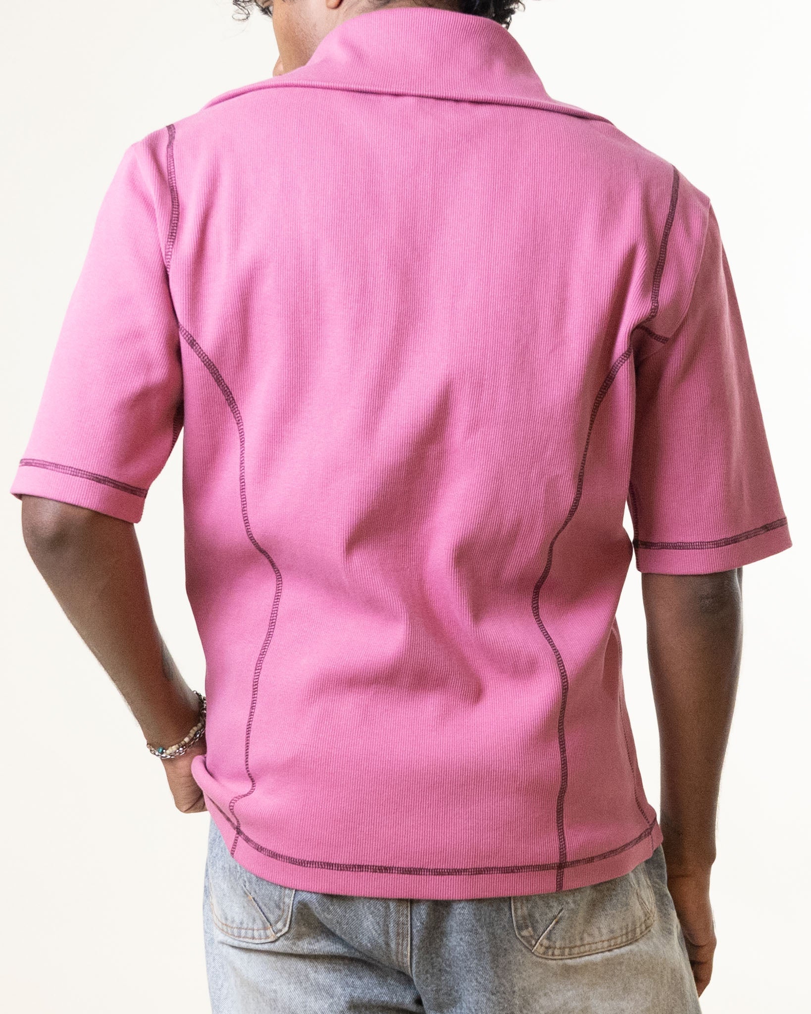 Dhruv Kapoor Pink Zipper Tshirt