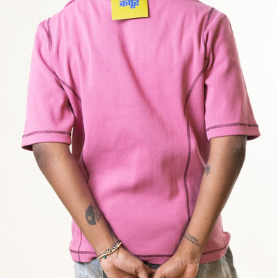 Dhruv Kapoor Pink Zipper Tshirt