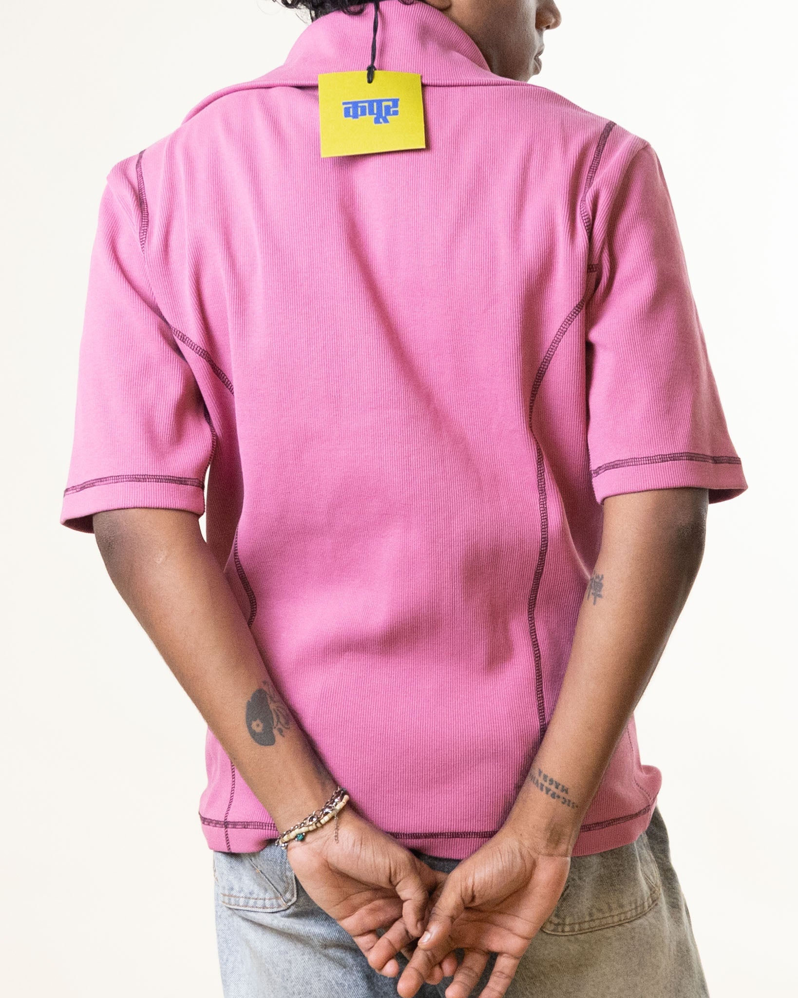 Dhruv Kapoor Pink Zipper Tshirt