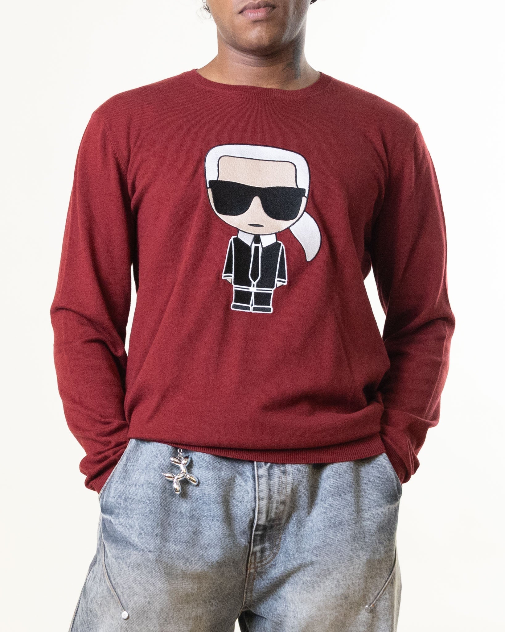 Karl Lagerfeld Maroon Sweater