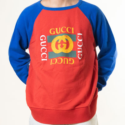 Gucci Red & Blue Raglan Sleeves Tshirt