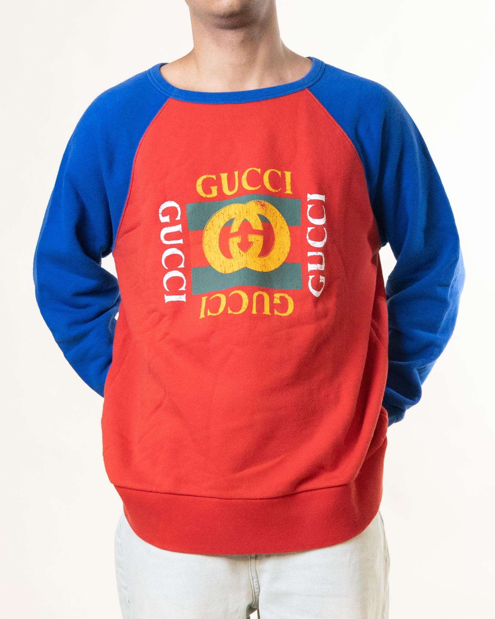 Gucci Red & Blue Raglan Sleeves Tshirt