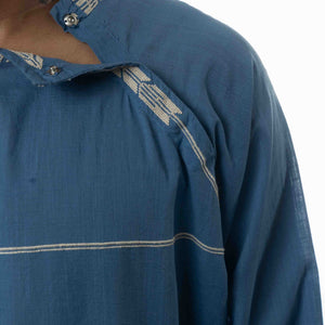Isabel Marant Etoile White Embroidery Blue Cotton Pocketed Boho Top