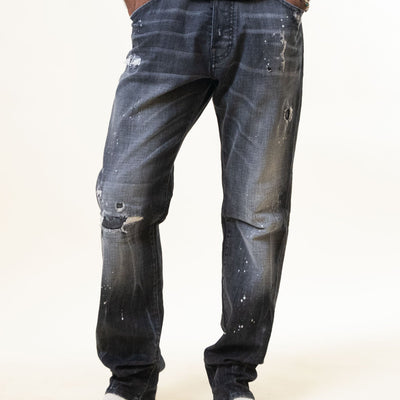 Dsquared Grey Paint Splatter Denim