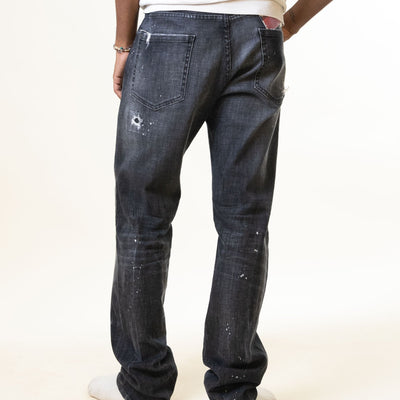 Dsquared Grey Paint Splatter Denim