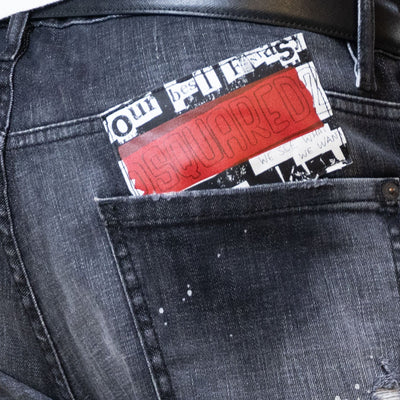 Dsquared Grey Paint Splatter Denim