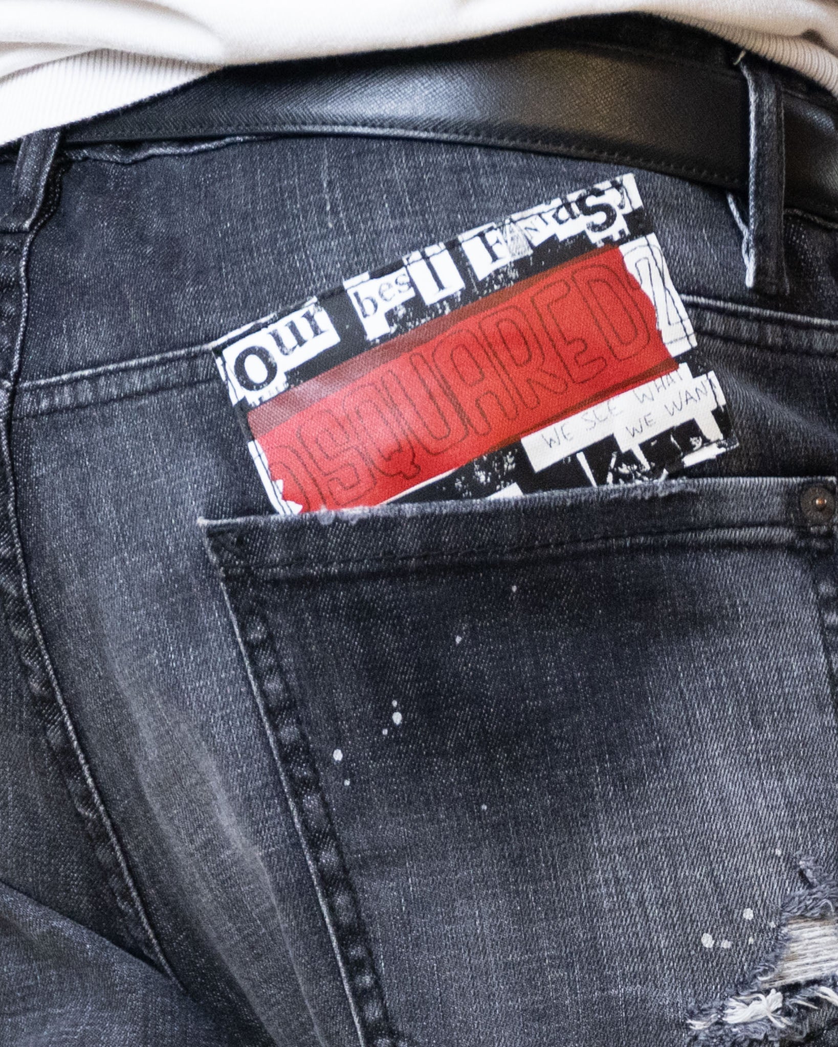 Dsquared Grey Paint Splatter Denim