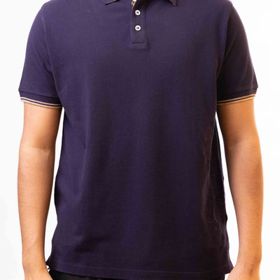 Robert Graham Polo Deep Purple Embroidered Short Sleeve T-Shirt