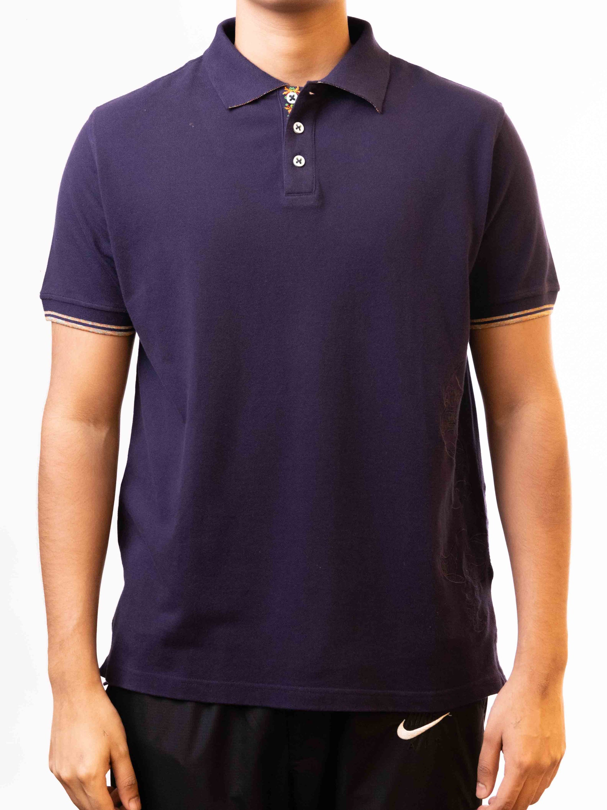 Robert Graham Polo Deep Purple Embroidered Short Sleeve T-Shirt