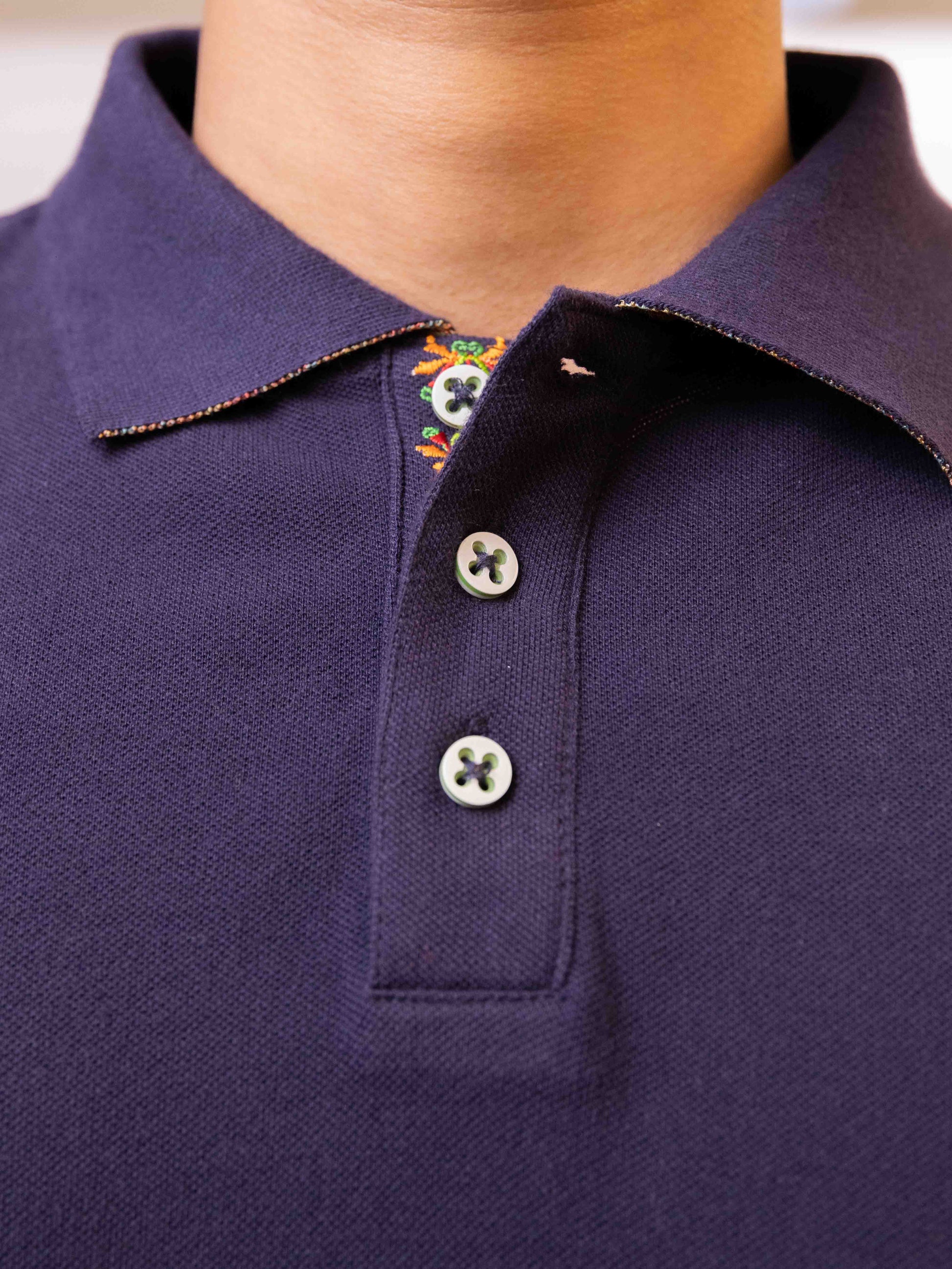 Robert Graham Polo Deep Purple Embroidered Short Sleeve T-Shirt