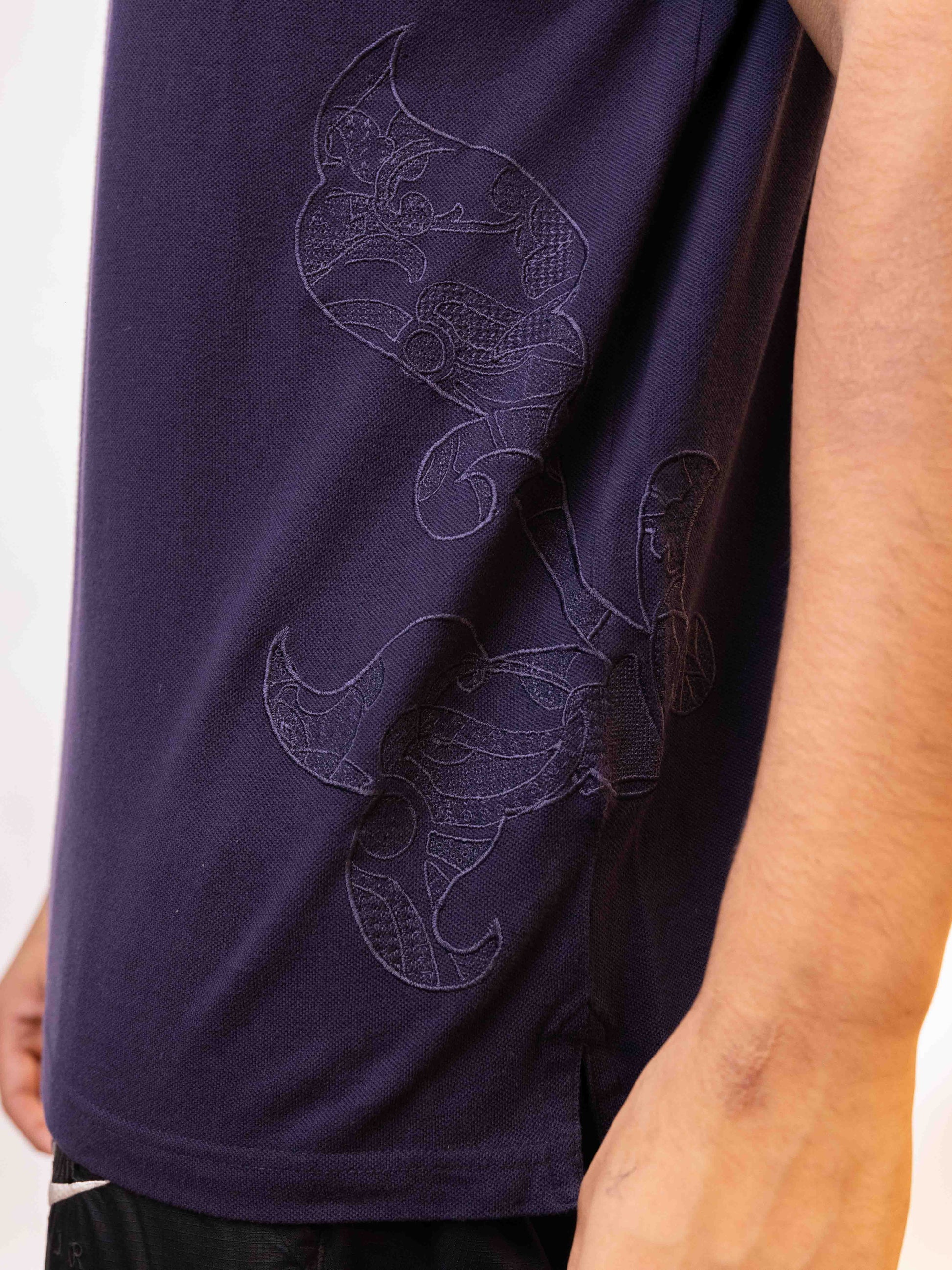 Robert Graham Polo Deep Purple Embroidered Short Sleeve T-Shirt