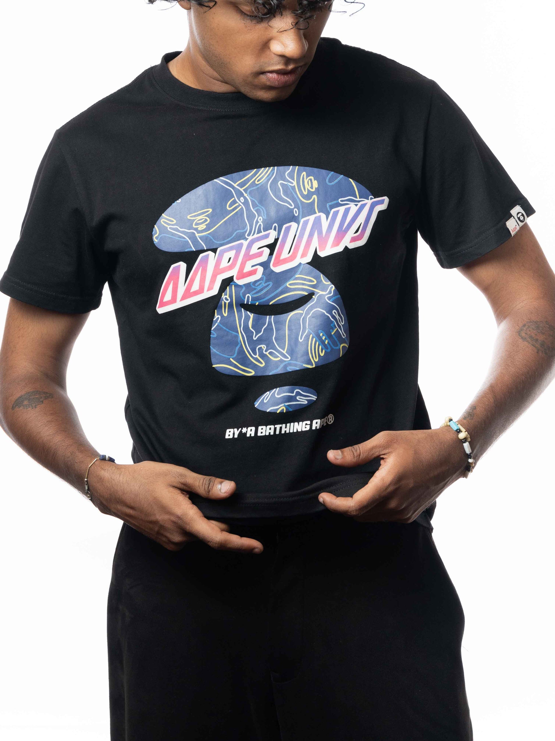 Aape By A Bathing Ape Logo Cotton T-Shirt - Black