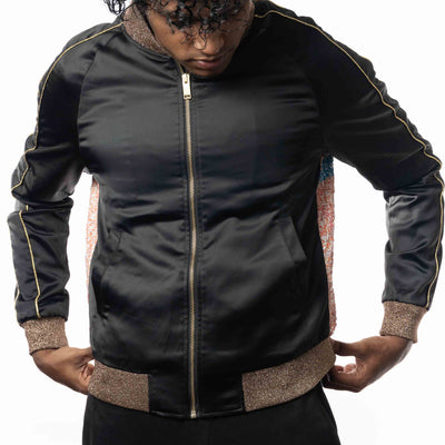Yves Saint Laurent Black Sequins Baby Bomber Jacket