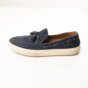 Fratelli Rossetti Blue Slip-On Shoes With Fringed Detail