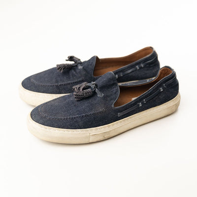 Fratelli Rossetti Blue Slip-On Shoes With Fringed Detail