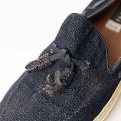 Fratelli Rossetti Blue Slip-On Shoes With Fringed Detail